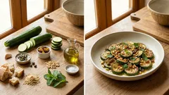 Zucchini a la siciliana en sartén: pasas, alcaparras y menta en 20 minutos