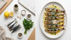 Sardinas al horno con limón y perejil: jugosas en 15 minutos (con cama de sal)