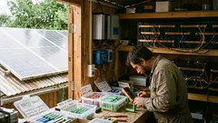Cómo logró autonomía energética en su casa con paneles solares y baterías recicladas de notebook