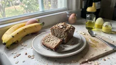 Queque de plátano sin azúcar y sin harina: húmedo, con avena y listo al horno