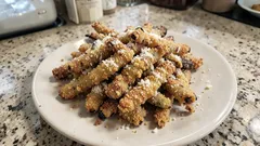 Berenjenas crujientes en freidora de aire: doradas por fuera, tiernas por dentro