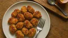 Nuggets saludables de pollo con parmesano en freidora de aire: dorados y jugosos