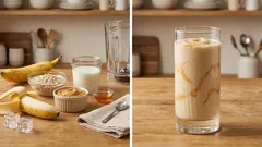 Batido proteico de avena, plátano y mantequilla de maní: cremoso y llenador