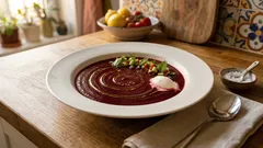 Gazpacho de remolacha bien helado: listo en minutos y con textura sedosa