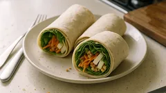 Wrap de verduras con queso fresco y nueces: listo en 10 minutos