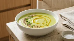 Crema fría de zapallito italiano con curry y sésamo: liviana, sedosa y fácil